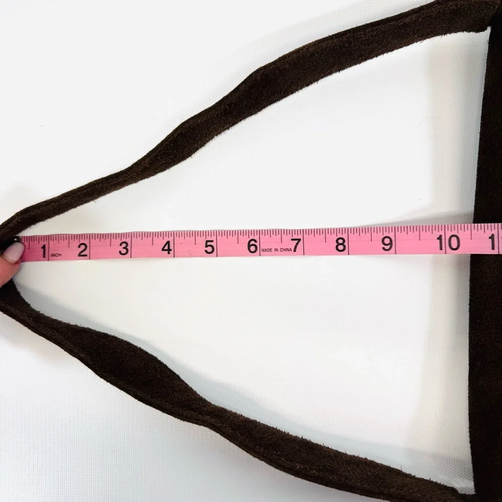 Chocolate brown flap shoulder bag w brass accents - roomy 9x9x4